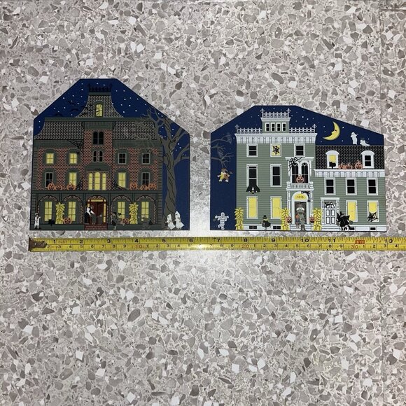 1997 Cats Meow Halloween Mystery Manor & Eerie Estate Lot of 2 Glow in the Dark - Picture 12 of 14